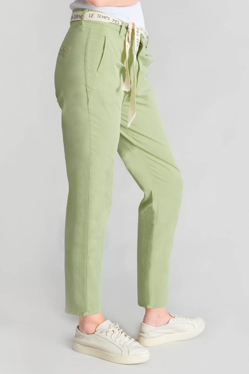 Le Temps Des Cerises Pantalon Chino Loose Arlo Vert Amande