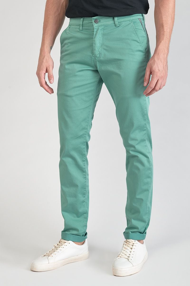 le temps des cerises Pantalon chino slim Jas vert d'eau