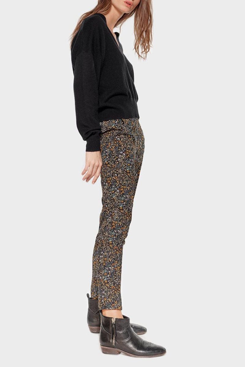 Le Temps Des Cerises Pantalon Dorine à Motif Fleuri