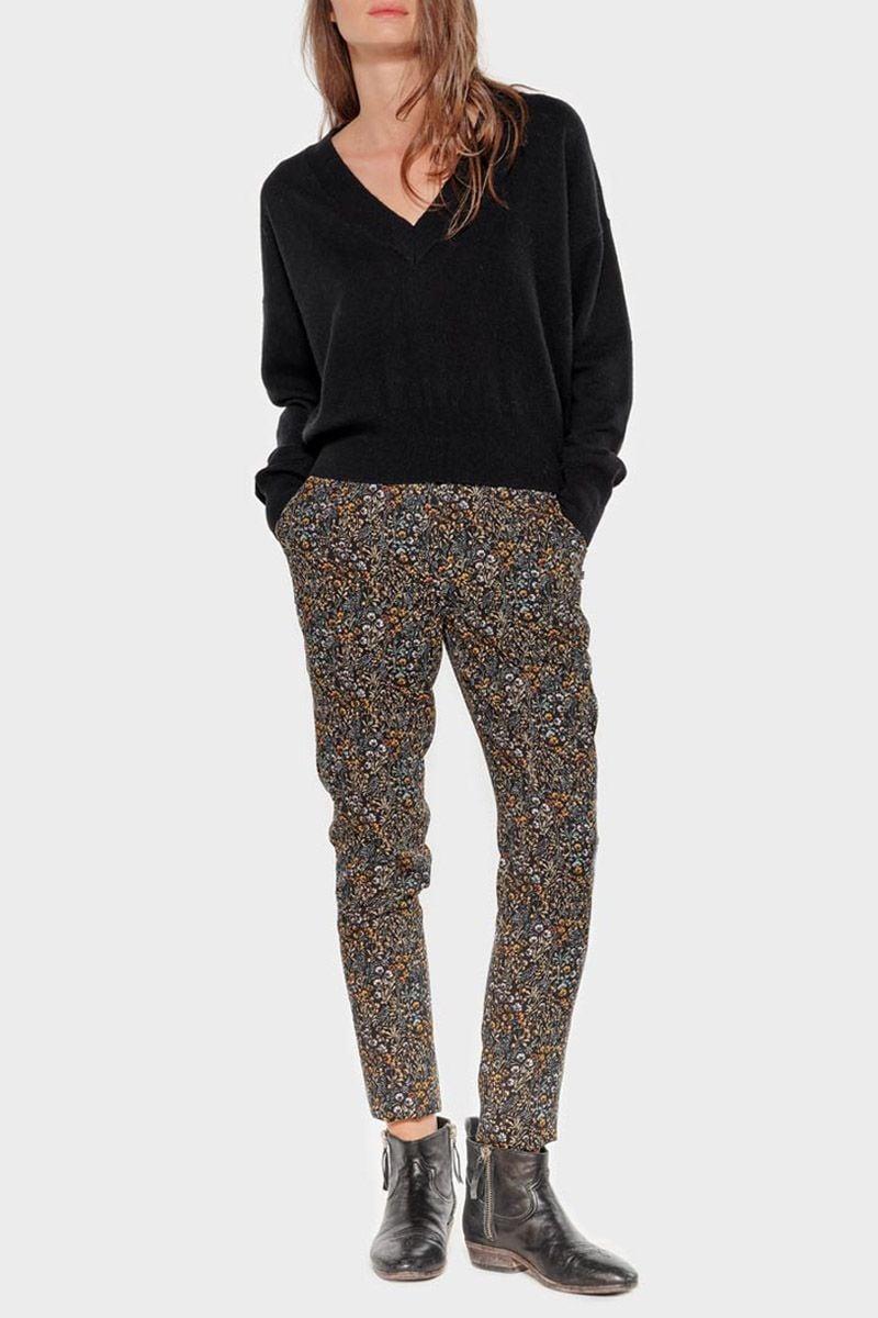 le temps des cerises Pantalon Dorine à motif fleuri