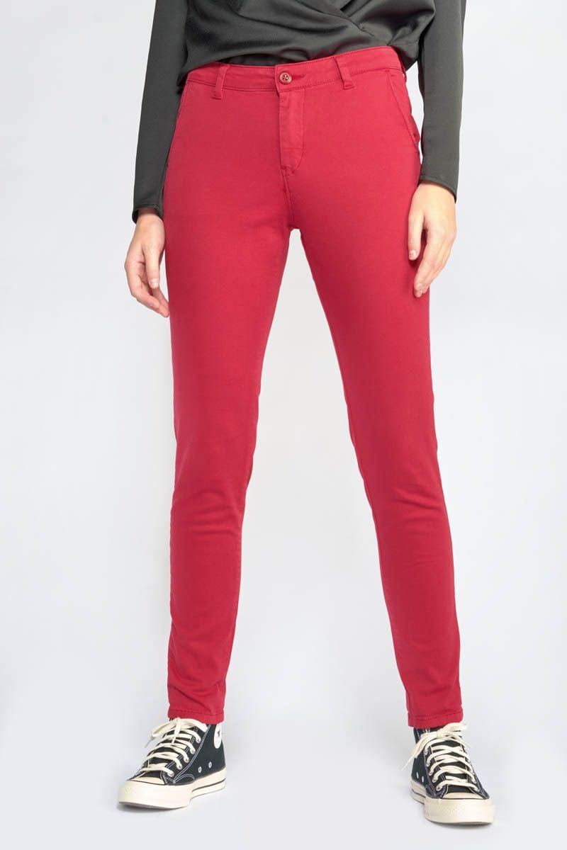 le temps des cerises Pantalon Dyli2 rouge framboise