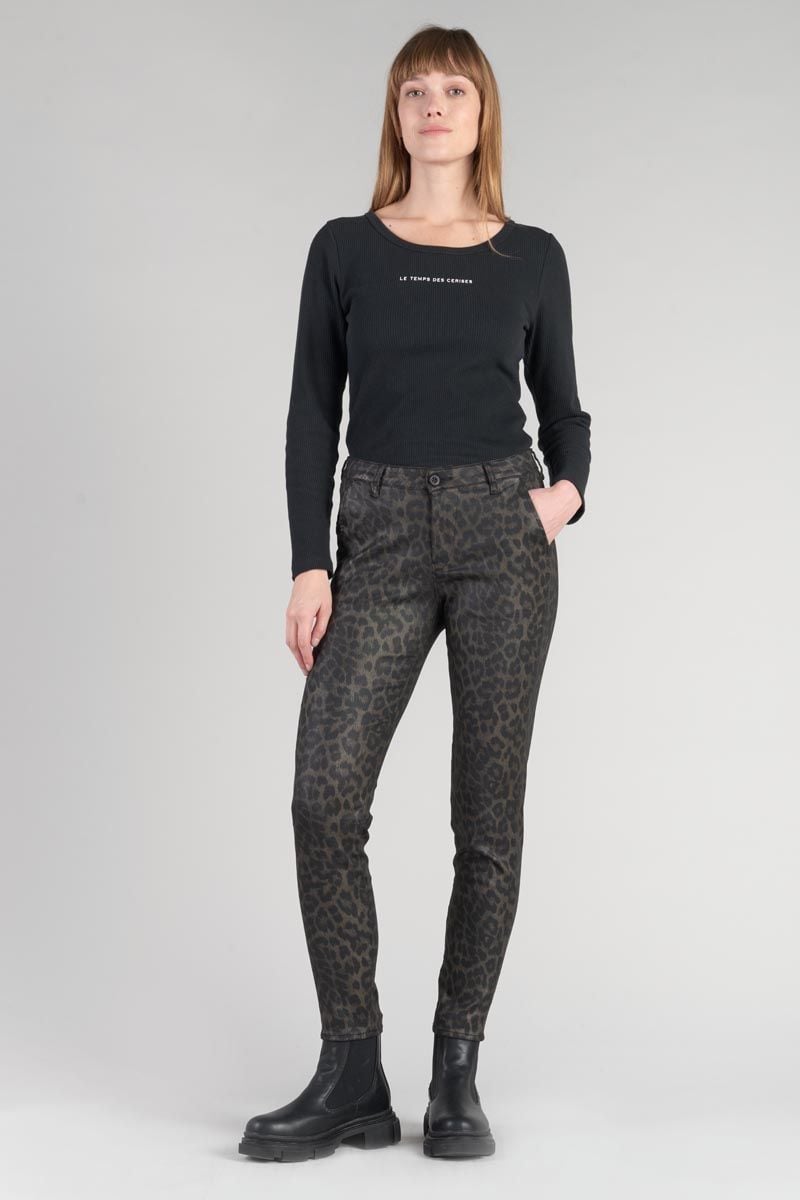 Le Temps Des Cerises Pantalon Flexy à Motif Léopard