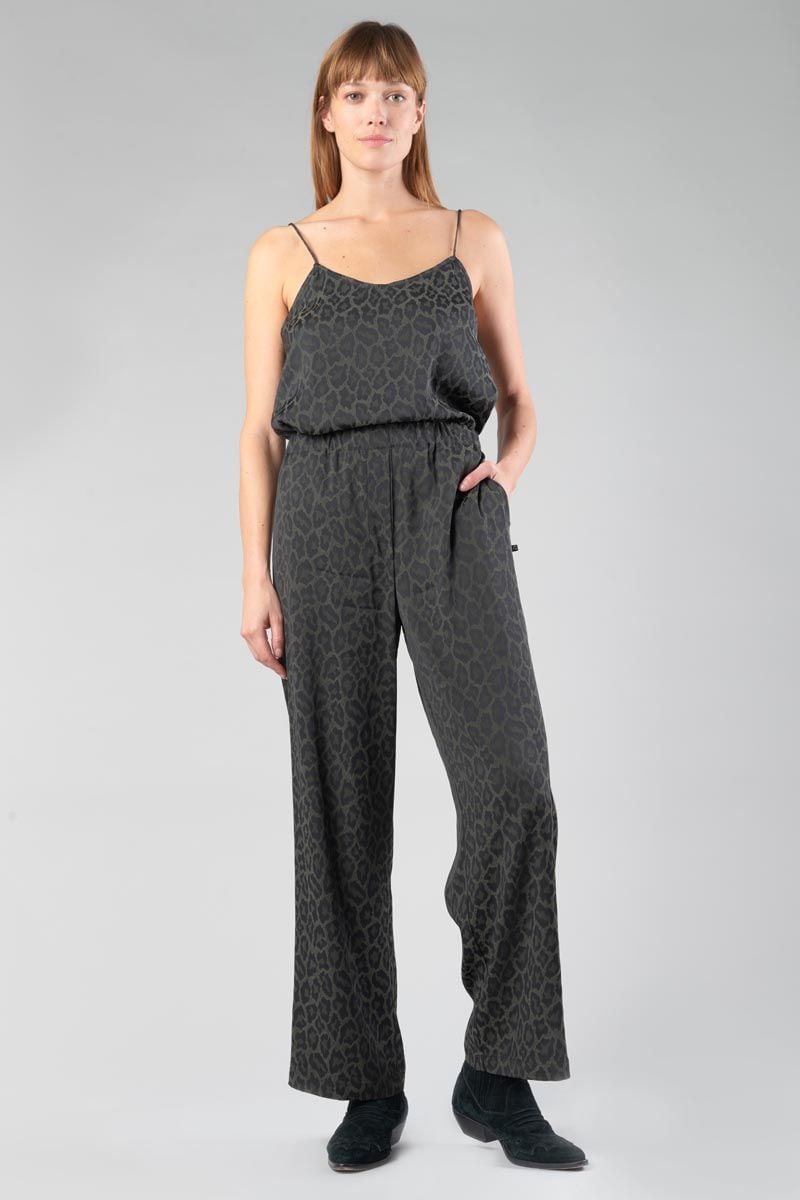 Le Temps Des Cerises Pantalon Fluide Kloe En Jacquard Léopard