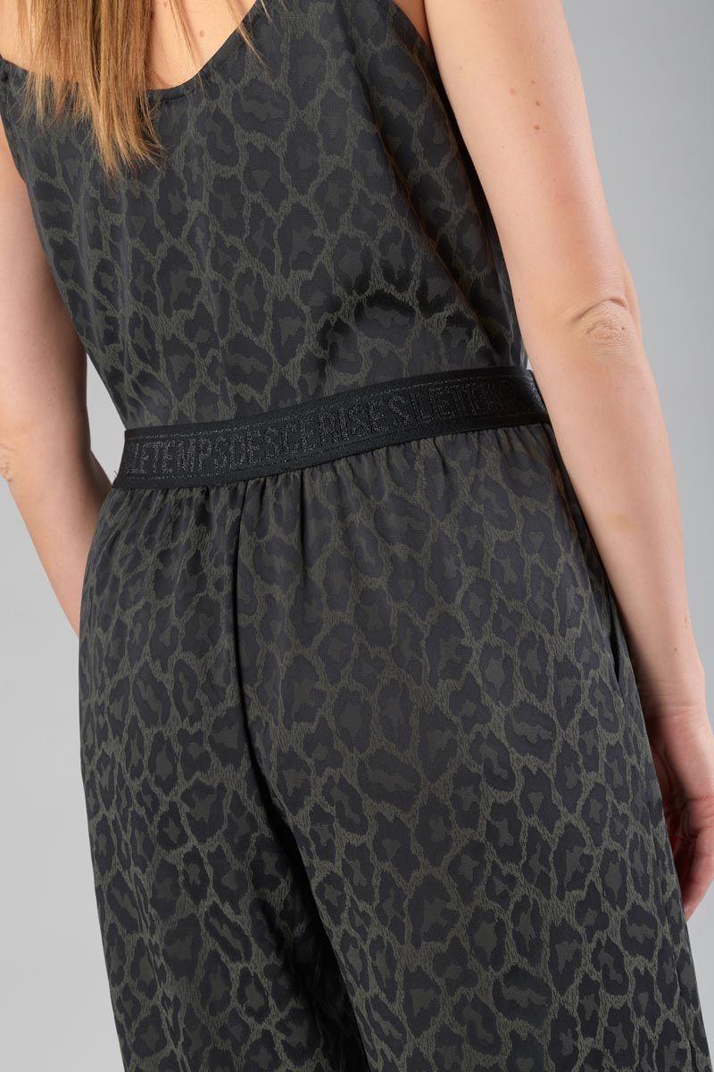Le Temps Des Cerises Pantalon Fluide Kloe En Jacquard Léopard