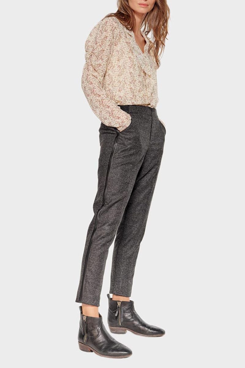 le temps des cerises Pantalon Guilia à carreaux gris