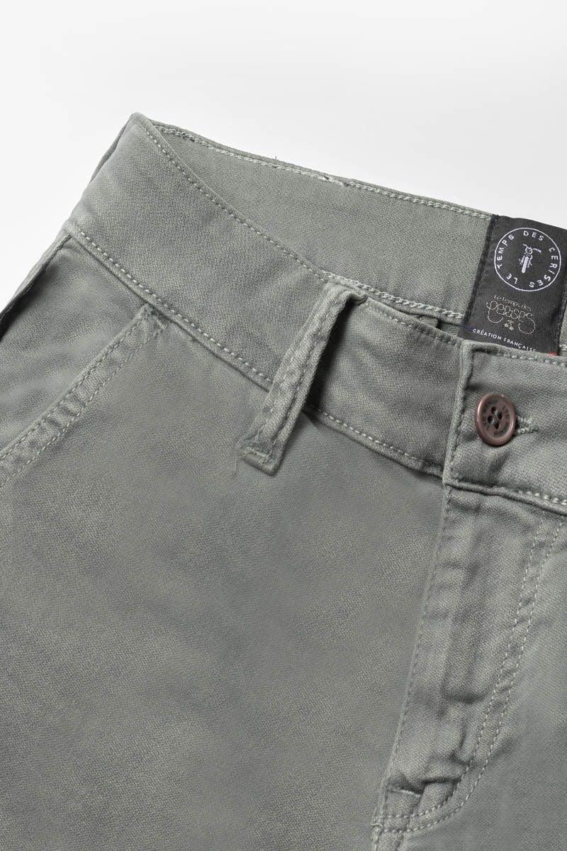 Le Temps Des Cerises Pantalon Kalvin Tapered Arqué Vert-gris