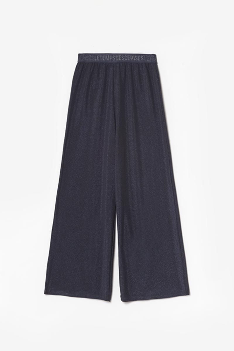 Le Temps Des Cerises Pantalon Large Beagi Bleu Irisé