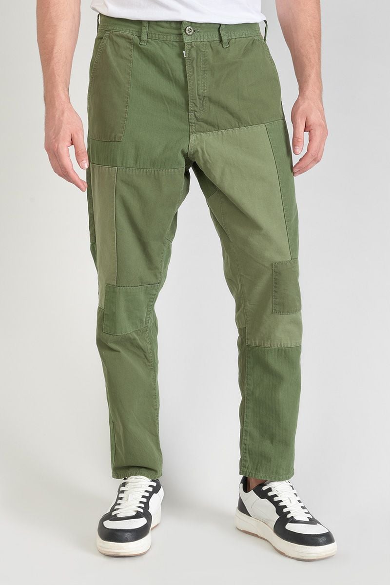 Le Temps Des Cerises Pantalon Loose Mister Kaki Vert
