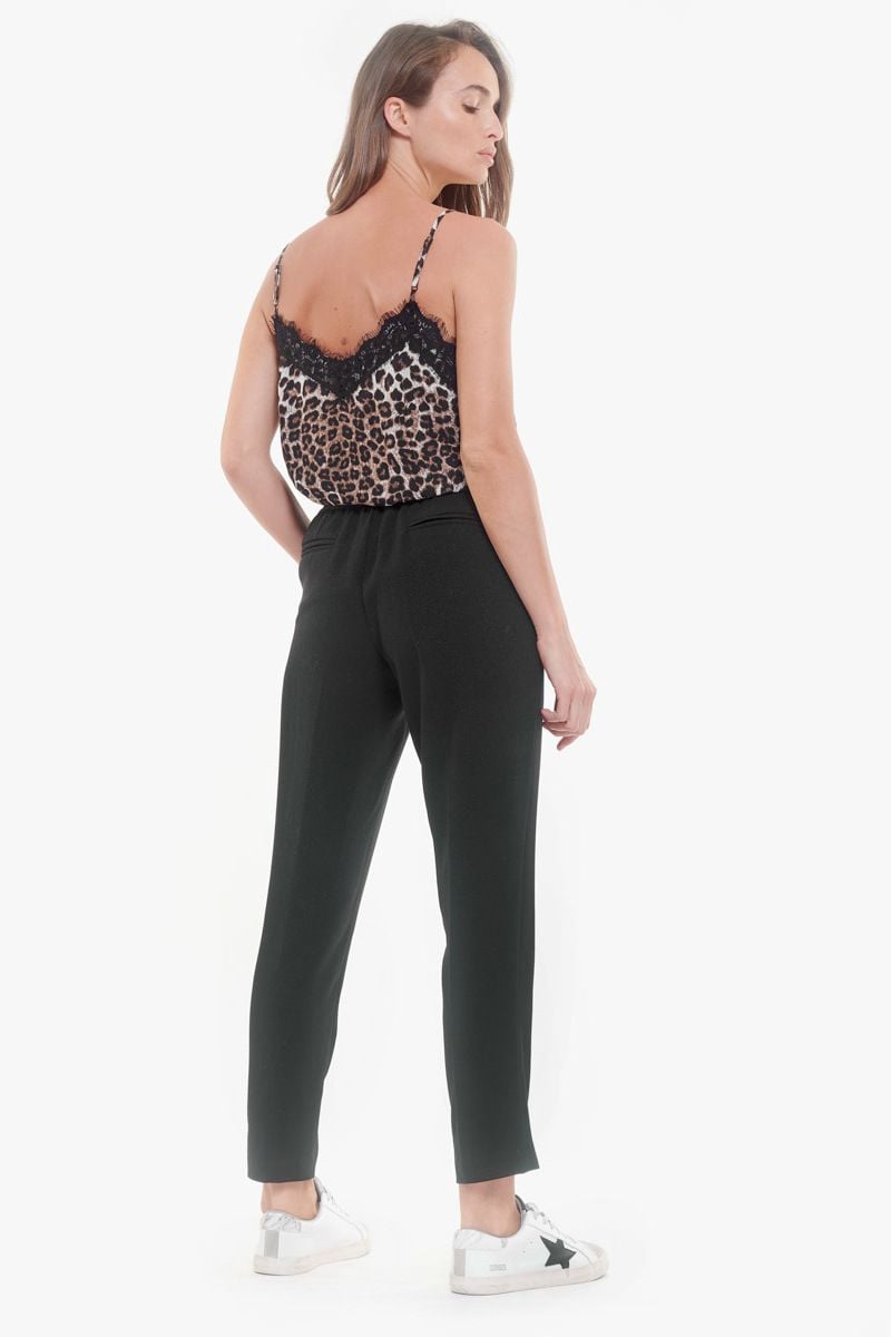 Le Temps Des Cerises Pantalon Magy Noir à Paillettes