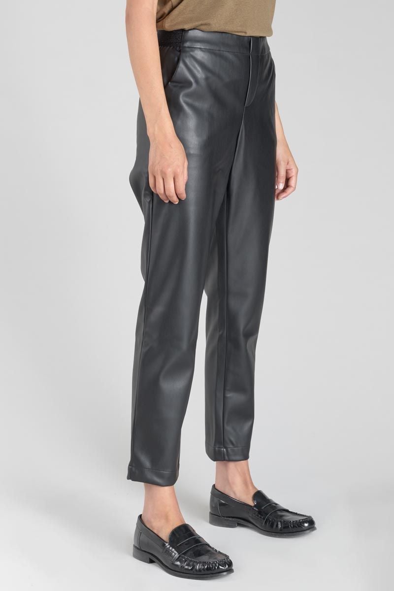 Le Temps Des Cerises Pantalon Mineta En Simili Cuir Noir