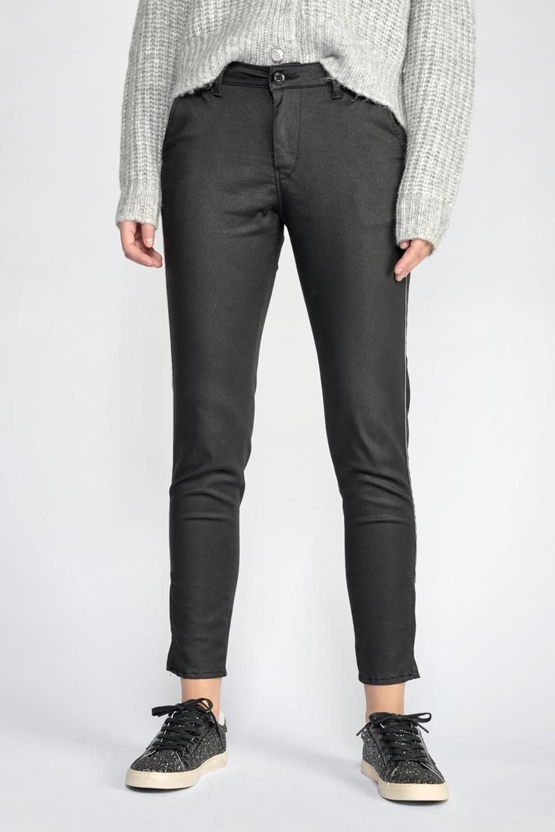 Le Temps Des Cerises Pantalon Naja à Motif Python Noir