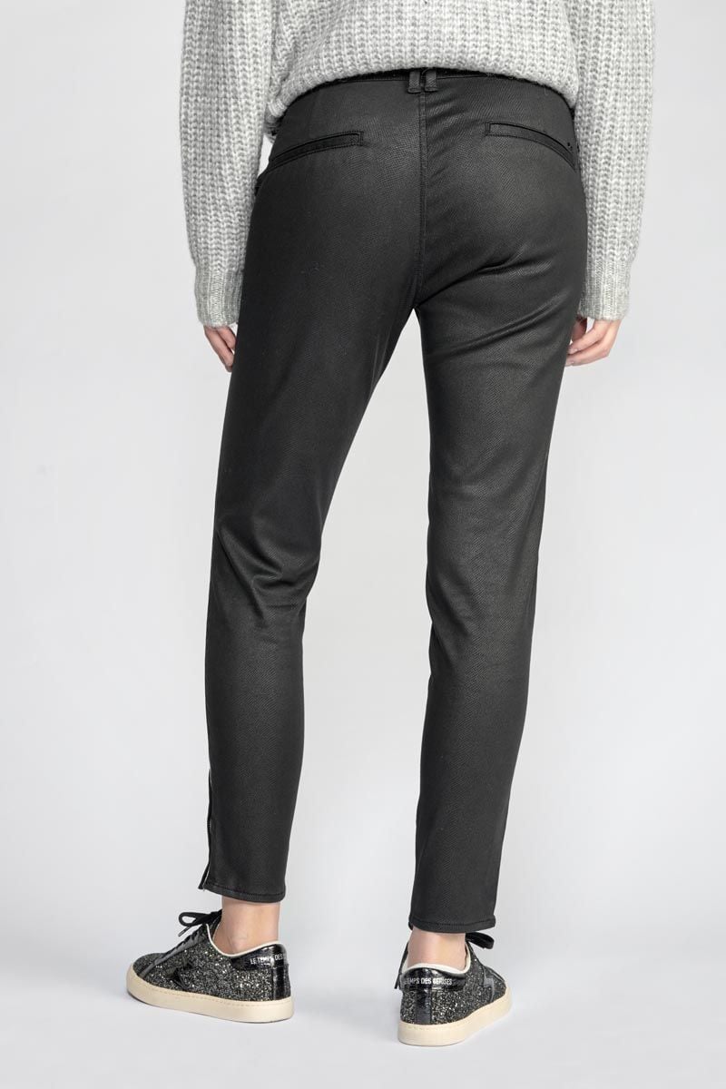 Le Temps Des Cerises Pantalon Naja à Motif Python Noir