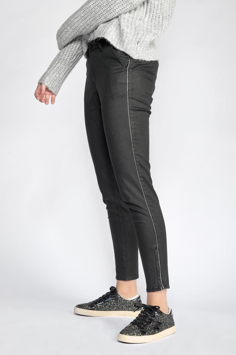 Le Temps Des Cerises Pantalon Naja à Motif Python Noir