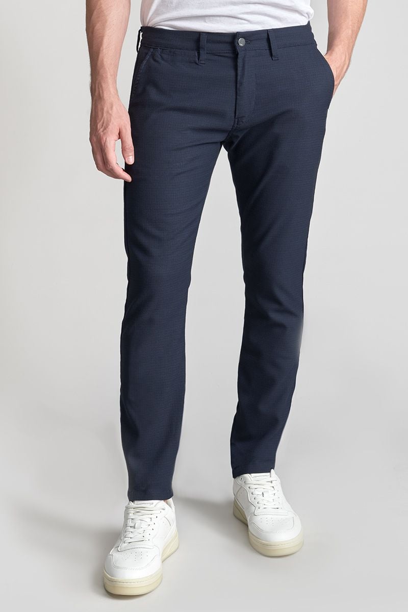 Le Temps Des Cerises Pantalon Nicosie Bleu Marine Chiné