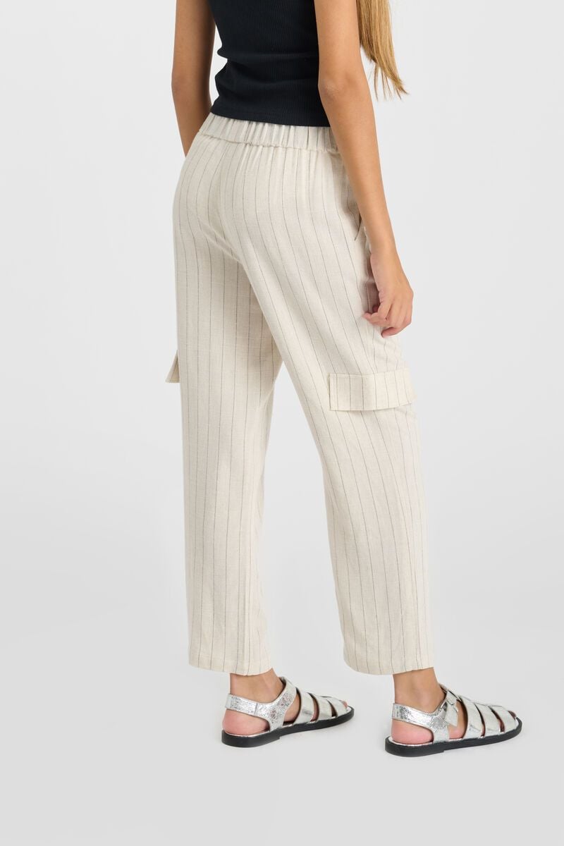 Le Temps Des Cerises Pantalon Olivergi Crème à Rayures