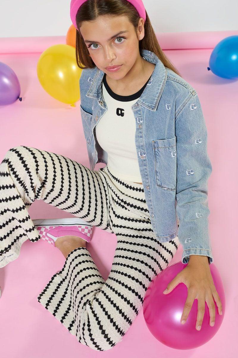 le temps des cerises Pantalon Salomegi crème en maille