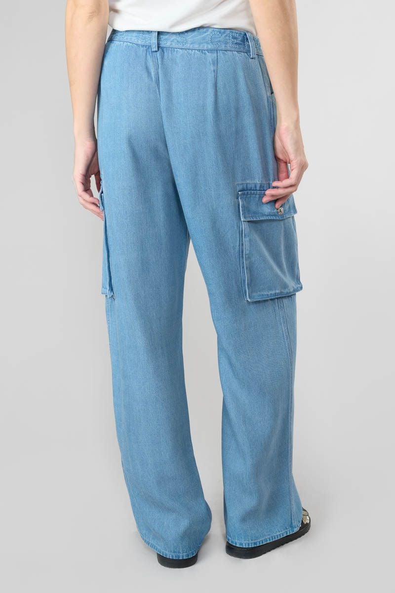 Le Temps Des Cerises Pantalon Scaevo En Jeans Tencel Bleu