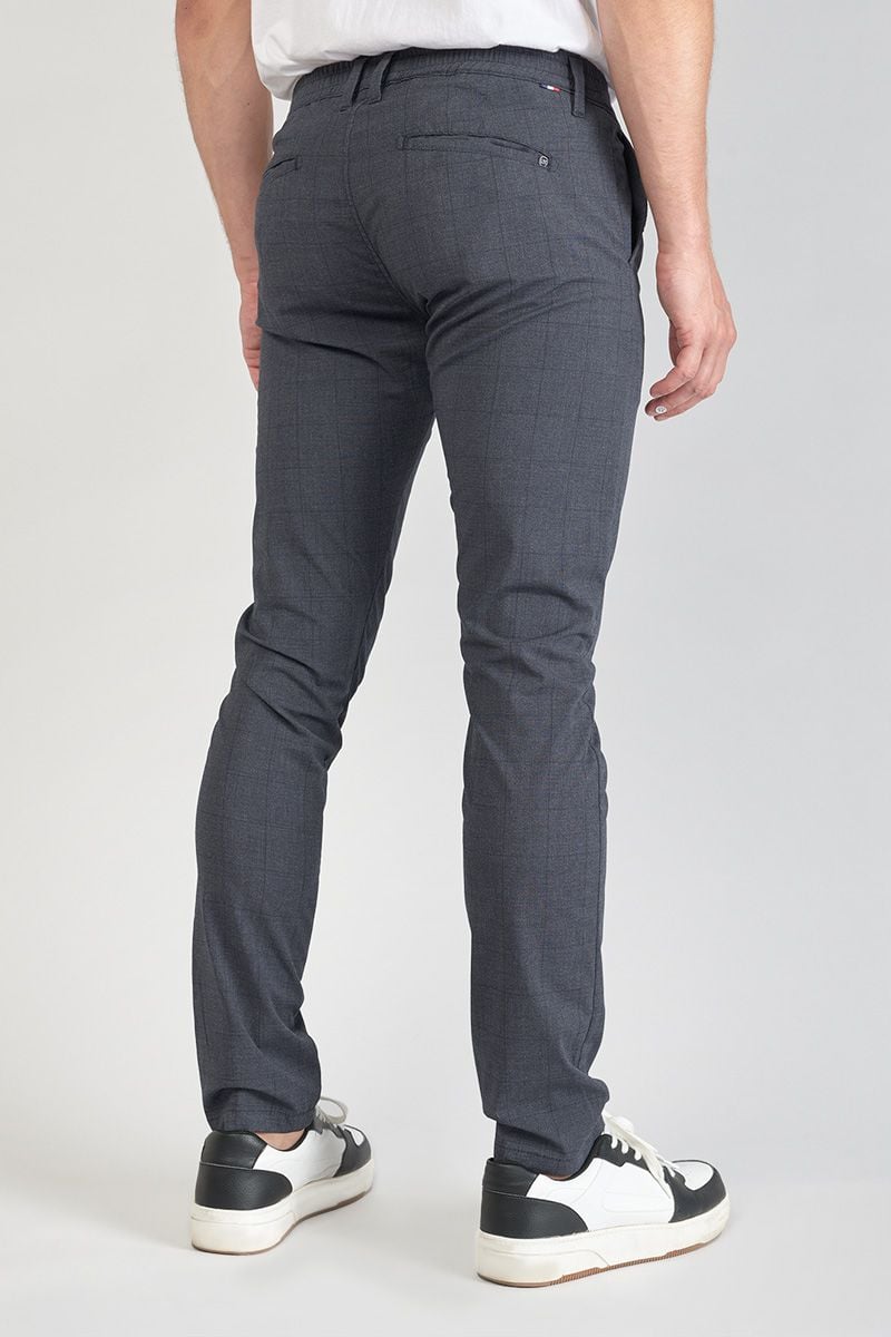 Le Temps Des Cerises Pantalon Skunk à Carreaux Bleus