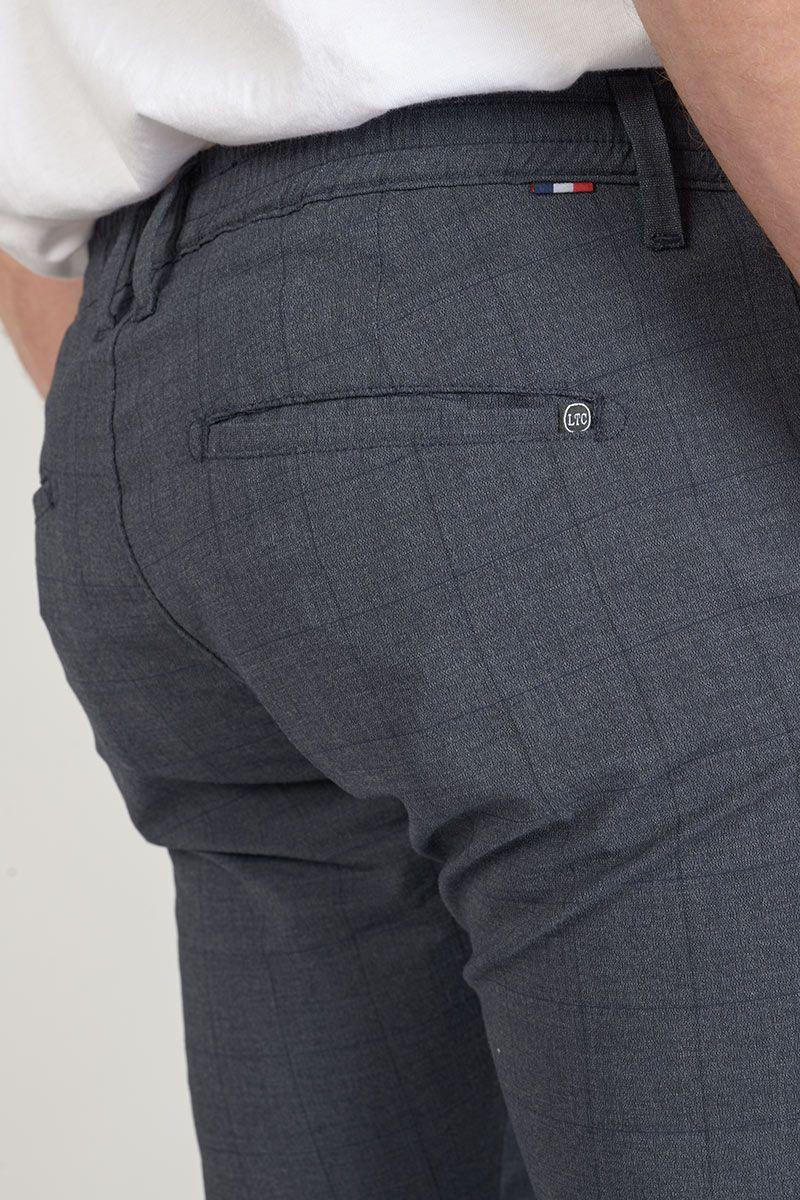 Le Temps Des Cerises Pantalon Skunk à Carreaux Bleus