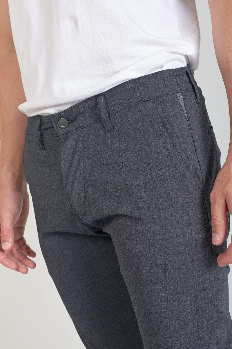 Le Temps Des Cerises Pantalon Skunk à Carreaux Bleus