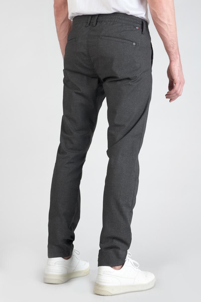 Le Temps Des Cerises Pantalon Somma à Carreaux Anthracite
