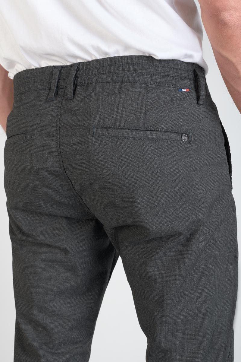 Le Temps Des Cerises Pantalon Somma à Carreaux Anthracite