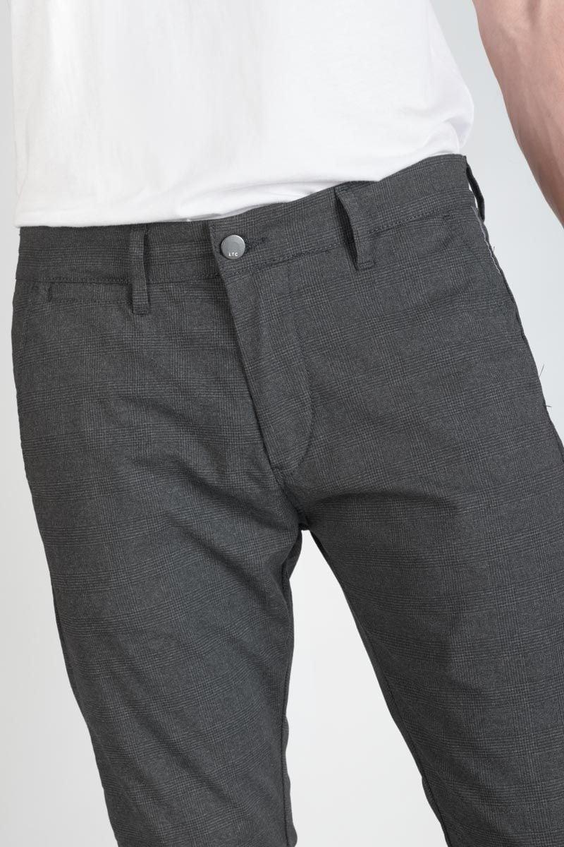 Le Temps Des Cerises Pantalon Somma à Carreaux Anthracite