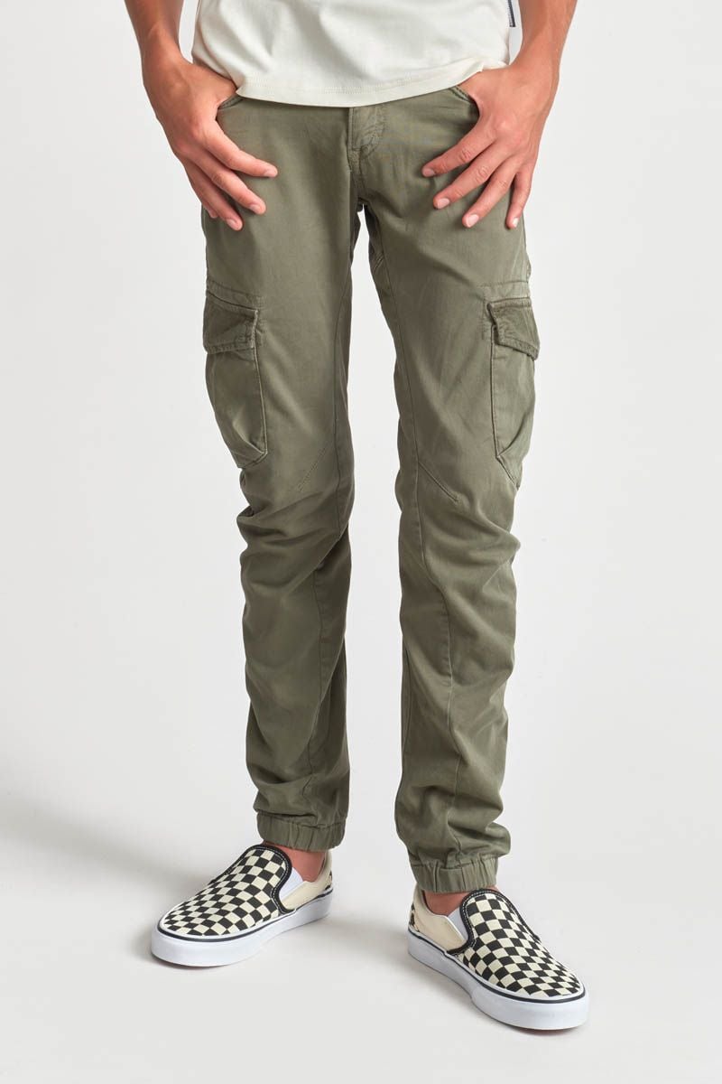 Le Temps Des Cerises Pantalon Tobati Tapered Arqué Kaki