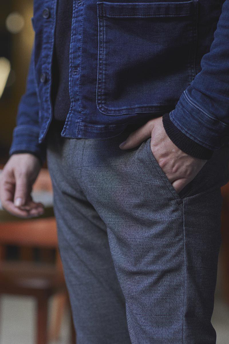 le temps des cerises Pantalon Weller à carreaux gris