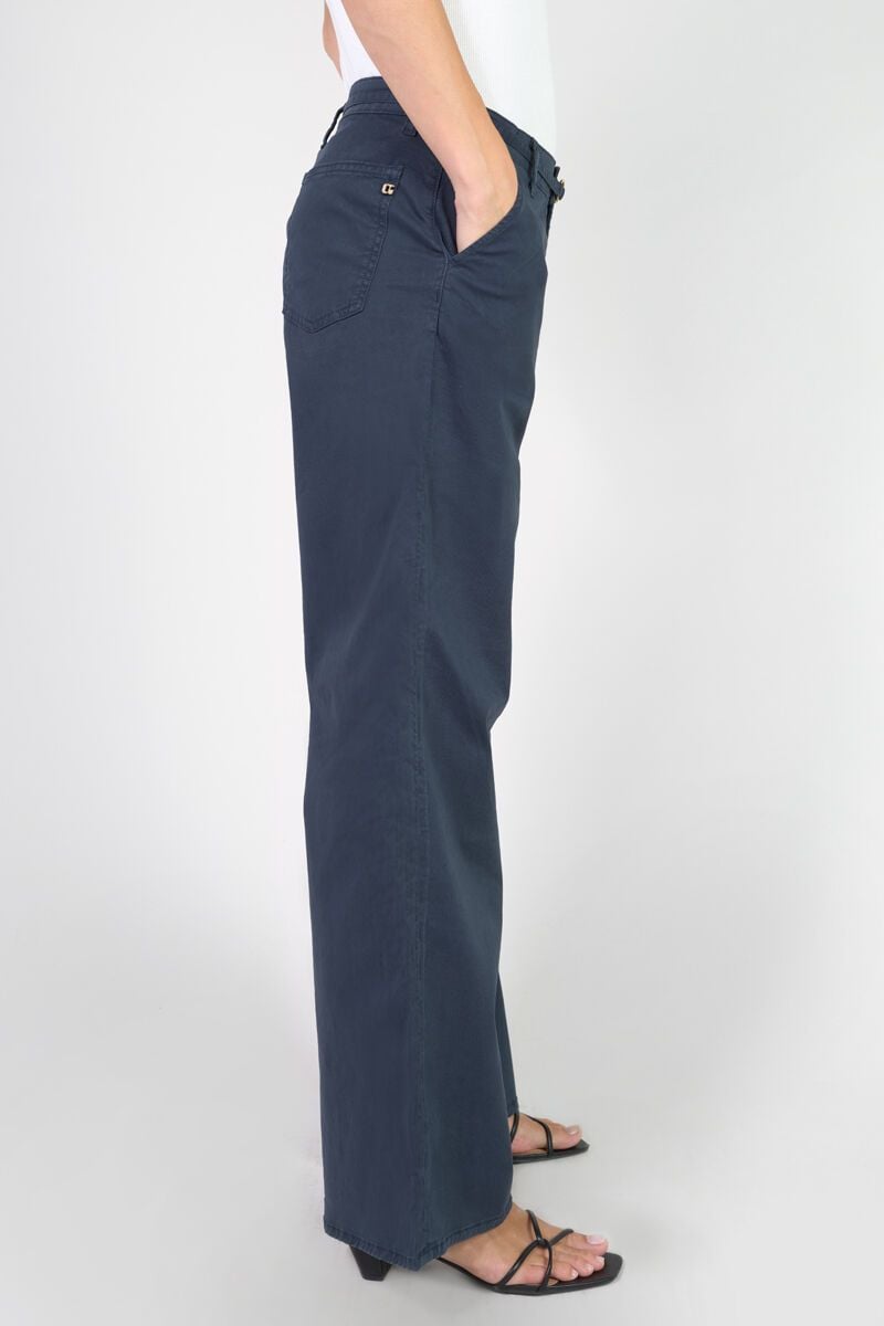 Le Temps Des Cerises Pantalon Wide Leg Tahis Bleu Marine