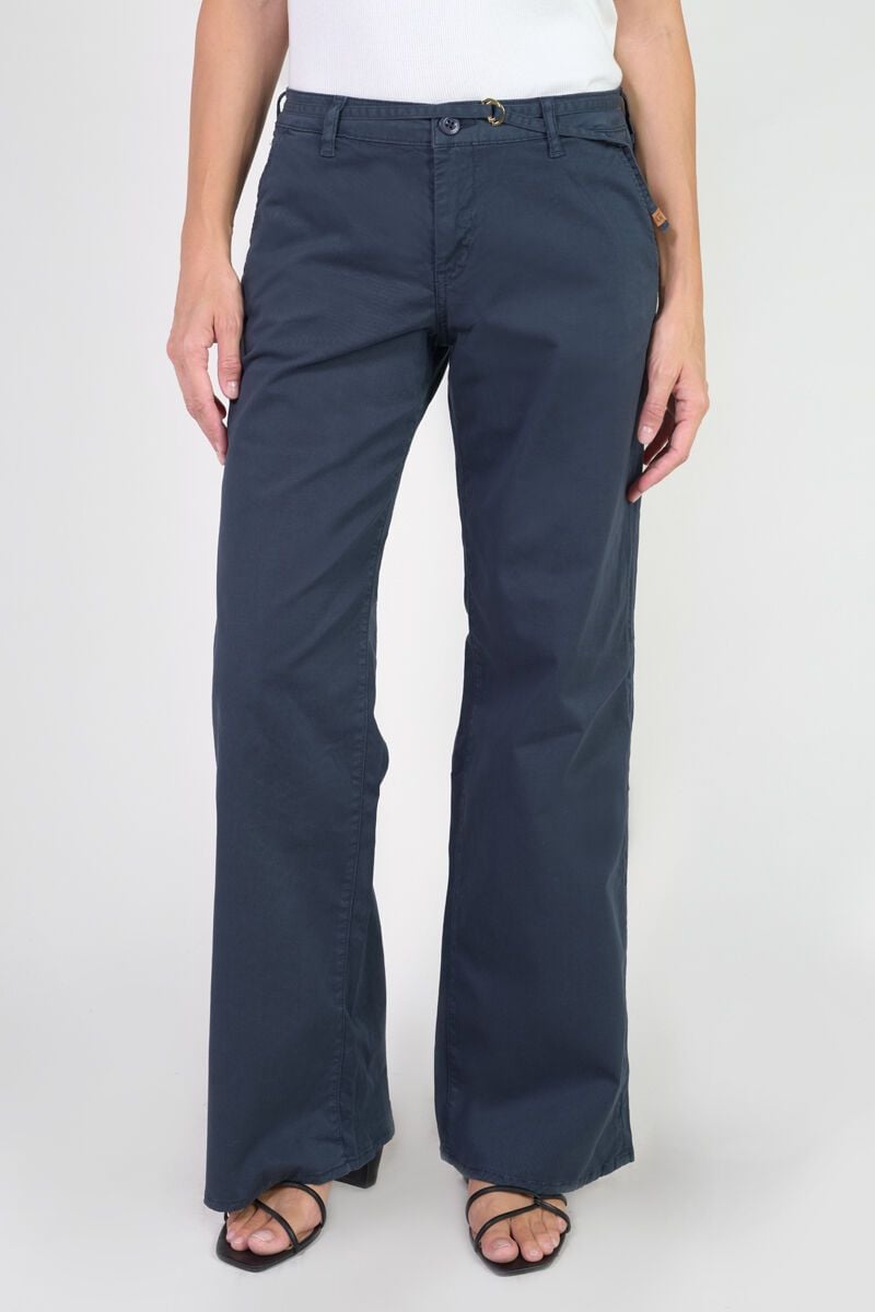 Le Temps Des Cerises Pantalon Wide Leg Tahis Bleu Marine