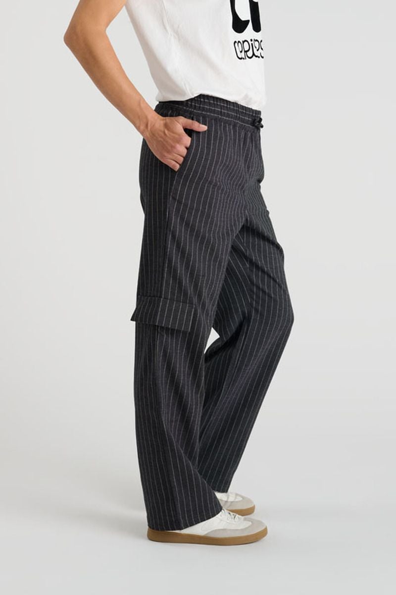 Le Temps Des Cerises Pantalon Zitagi Gris à Rayures