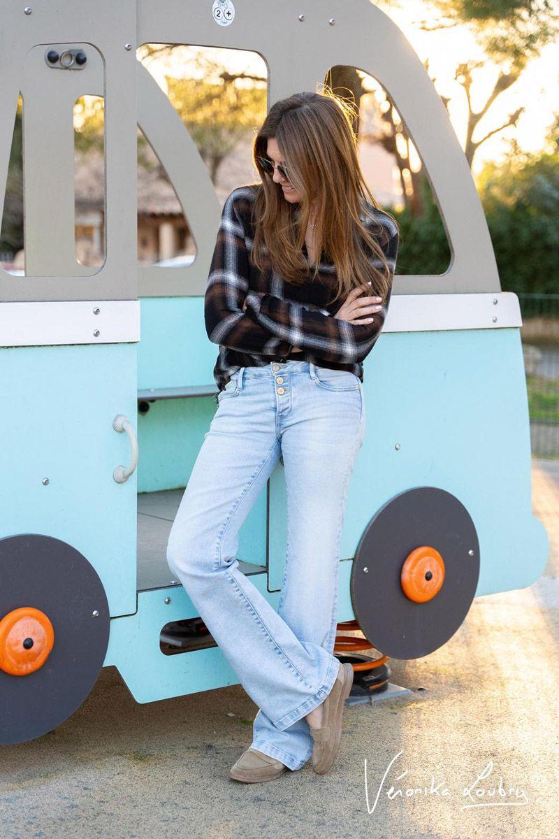 Le Temps Des Cerises Patricia Flare By Véronika Loubry Jeans Bleu N°5