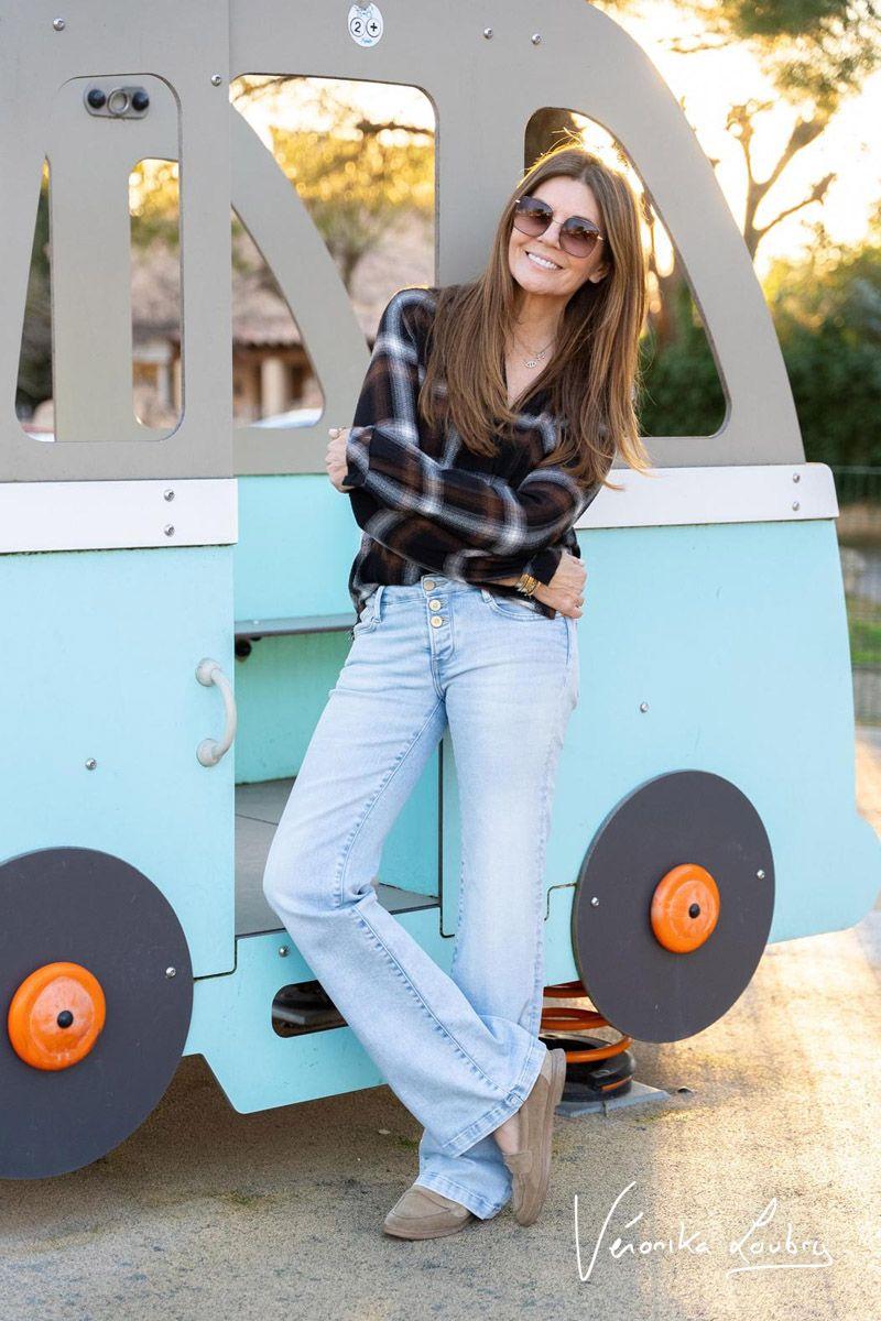 le temps des cerises Patricia flare by Véronika Loubry jeans bleu N°5