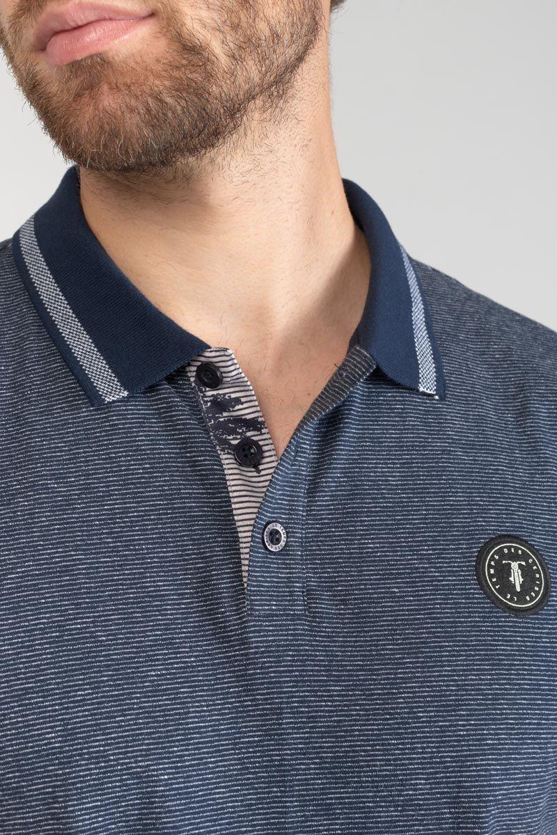 Le Temps Des Cerises Polo Drime à Rayures Bleu Marine
