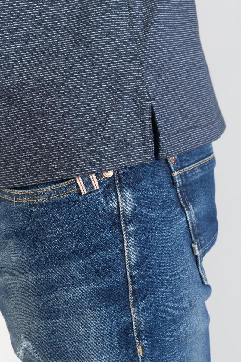 Le Temps Des Cerises Polo Drime à Rayures Bleu Marine