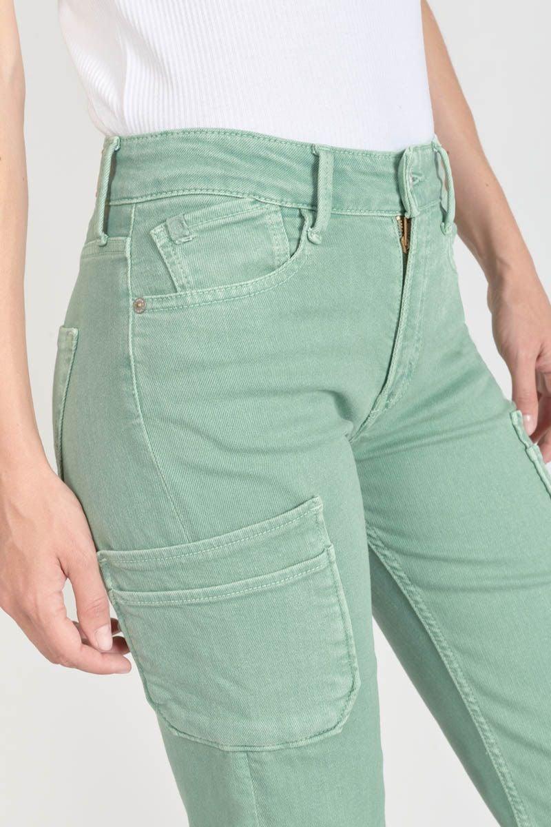 Le Temps Des Cerises Precieux Taille Haute 7/8ème Jeans Vert D'eau
