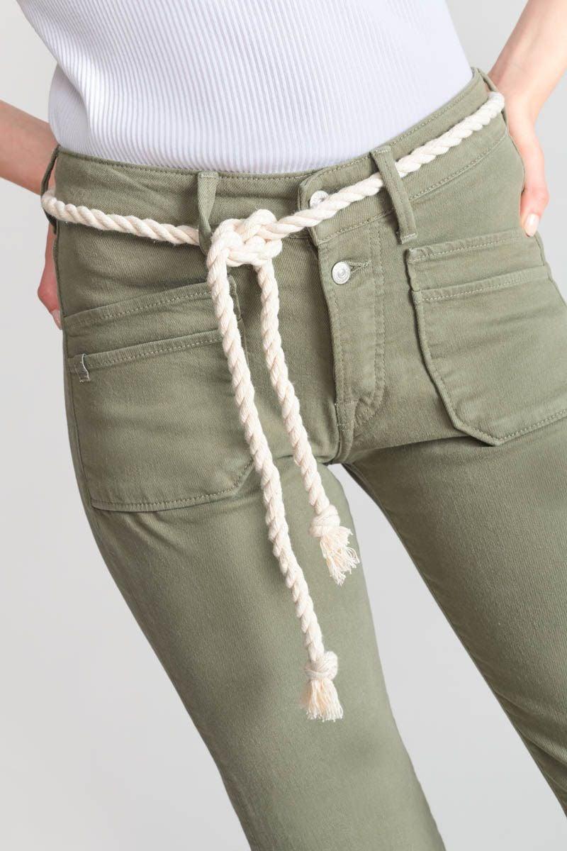 Le Temps Des Cerises Pricilia Taille Haute 7/8ème Jeans Kaki