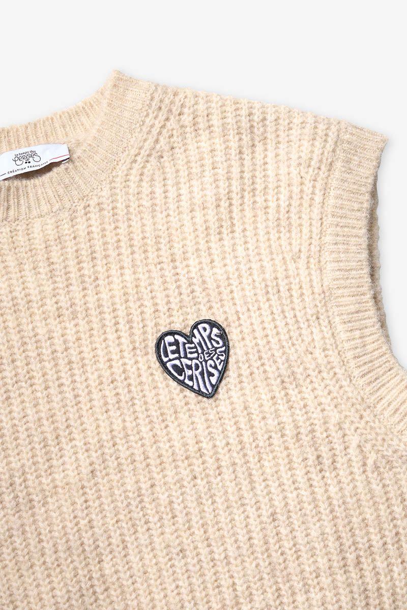 Le Temps Des Cerises Pull Bellgi Sans Manches Crème