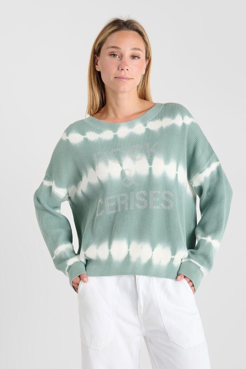 Le Temps Des Cerises Pull Sureau Bleu Vert Tie And Dye