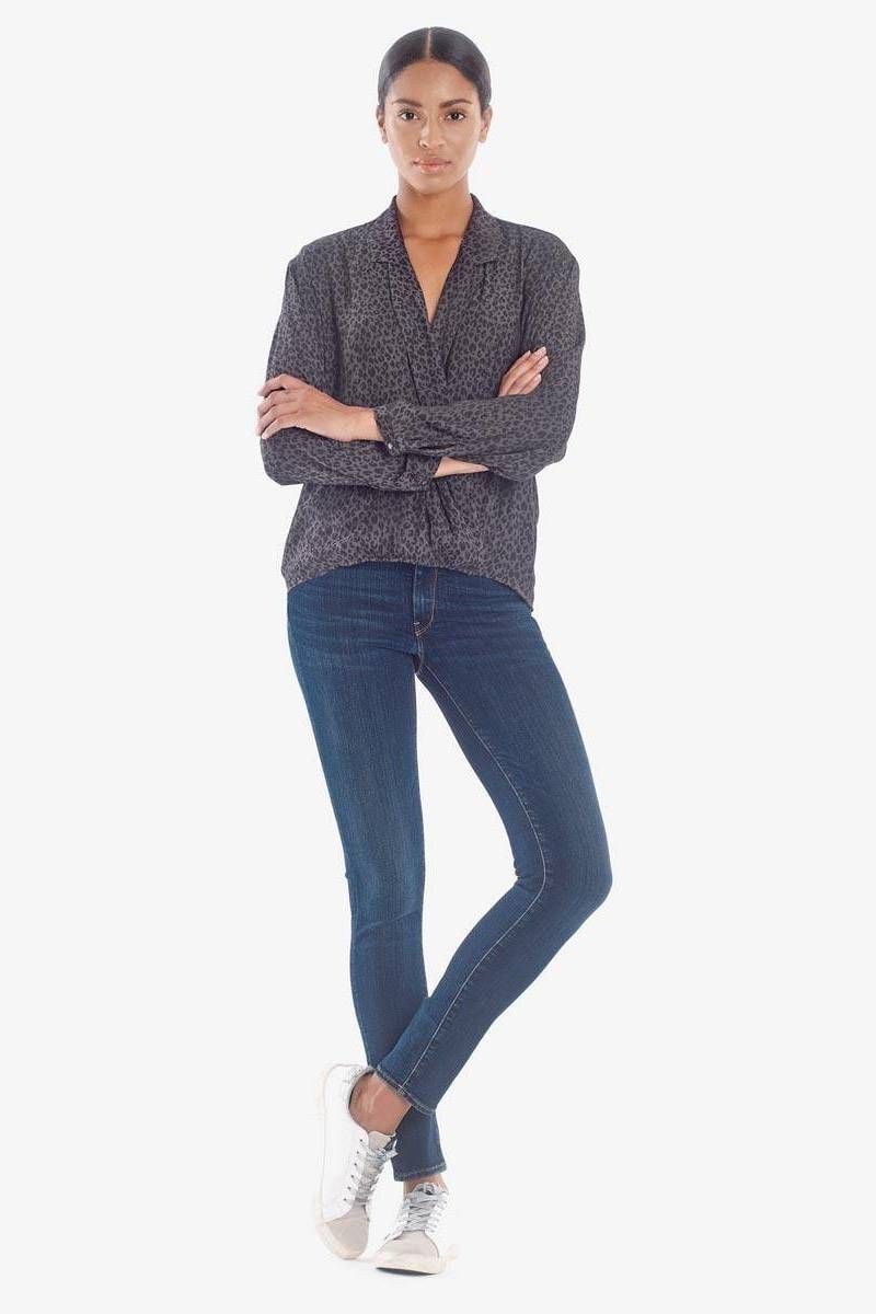 le temps des cerises Pulp slim taille haute jeans bleu N°1
