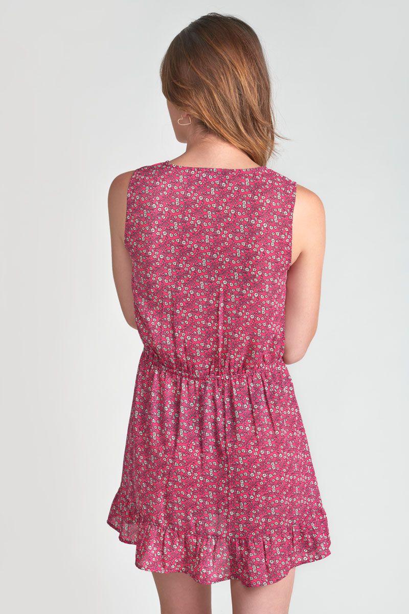 Le Temps Des Cerises Robe Alenagi à Motif Floral Fushia