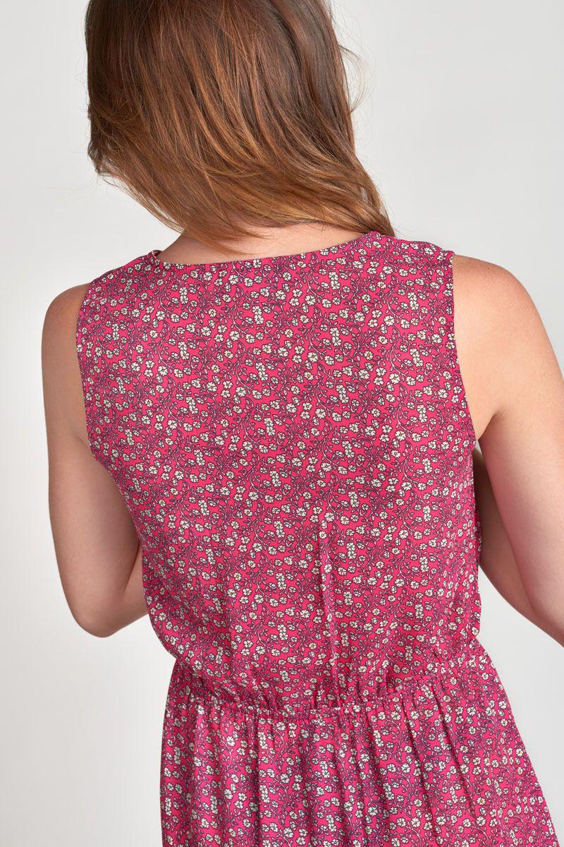 Le Temps Des Cerises Robe Alenagi à Motif Floral Fushia