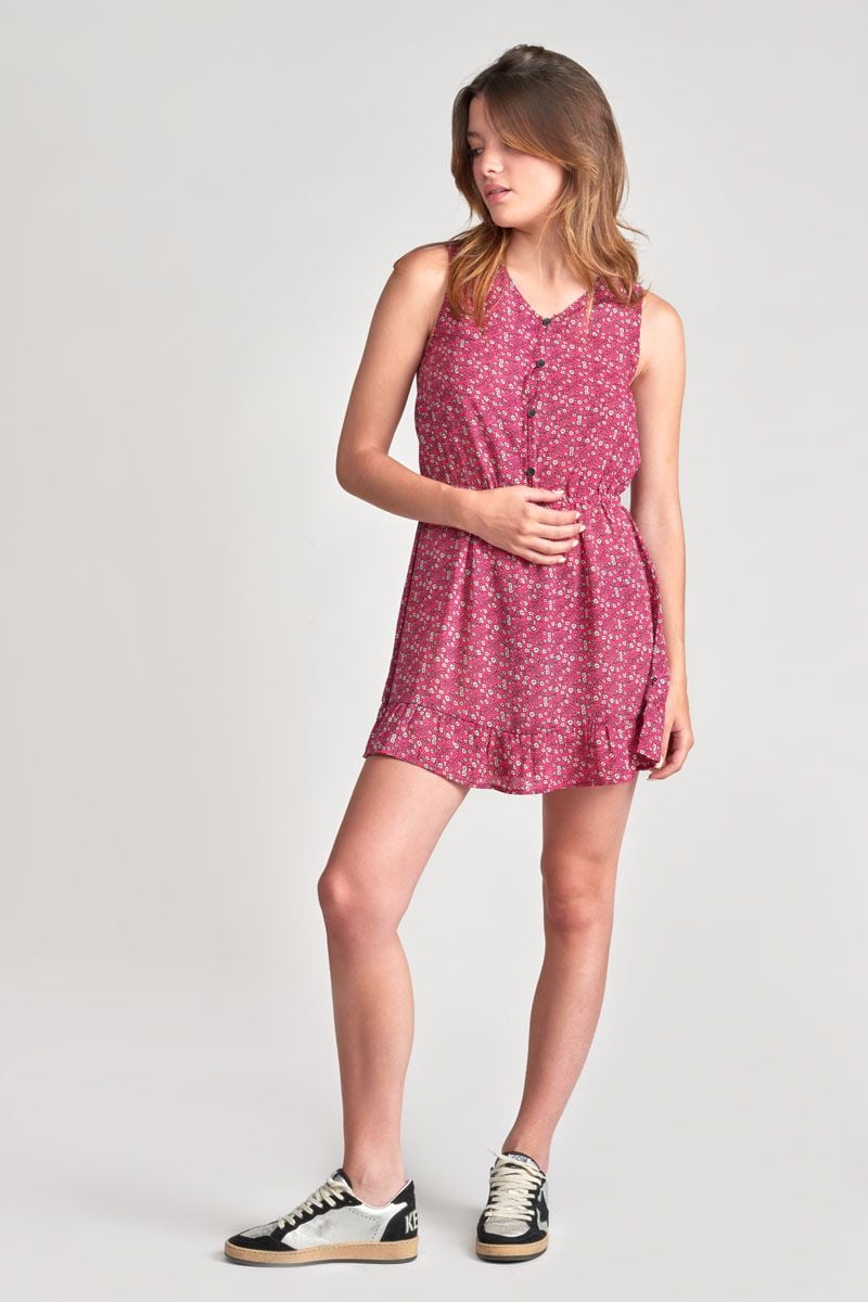 le temps des cerises Robe Alenagi à motif floral fushia