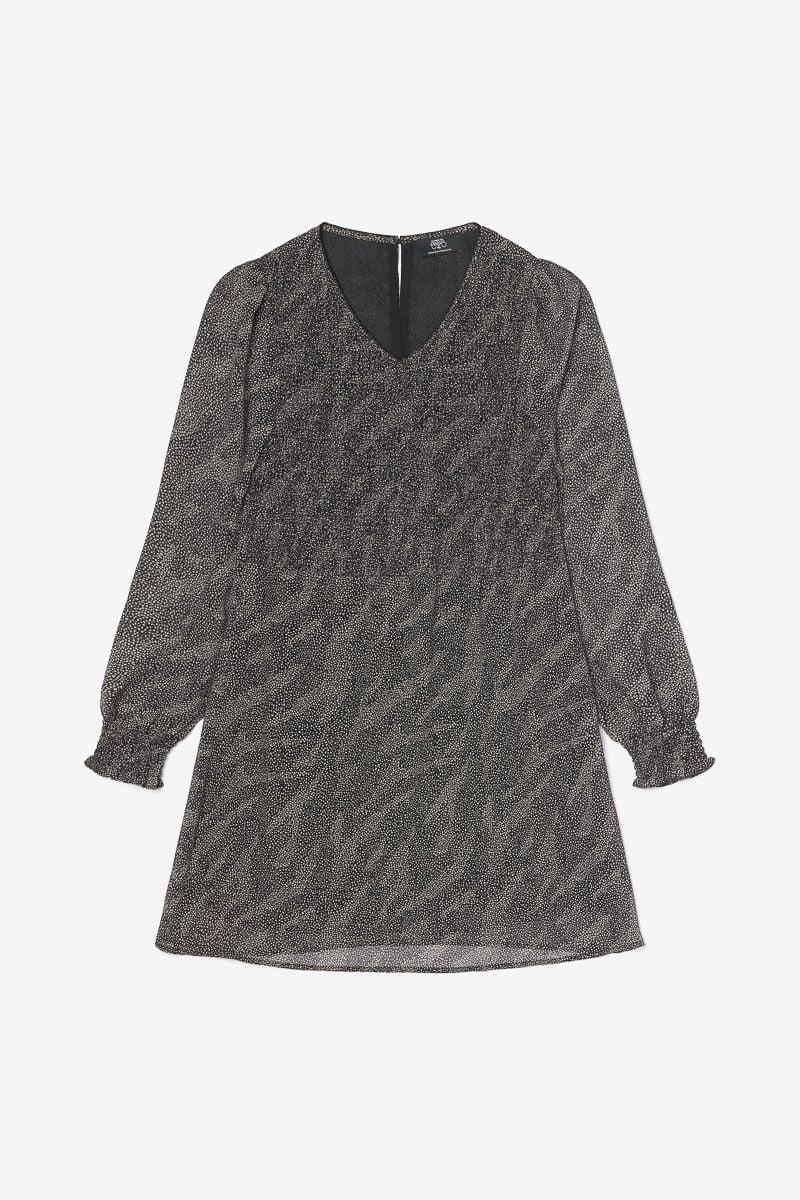 le temps des cerises Robe Berenigi noire à motif animalier
