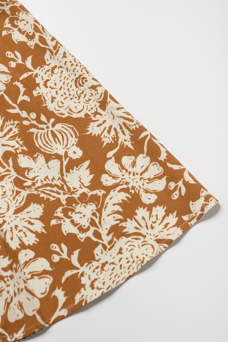 Le Temps Des Cerises Robe Joubarbgi à Motif Fleuri Ocre