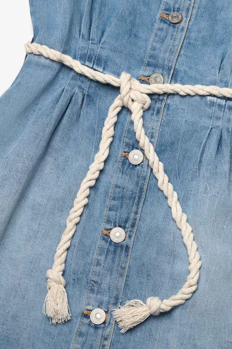 Le Temps Des Cerises Robe Karite En Jeans Bleu Clair