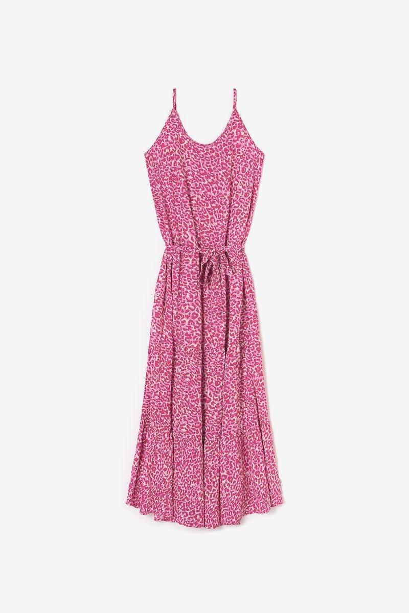 Le Temps Des Cerises Robe Longue Lisaka à Motif Rose