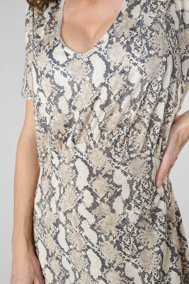 Le Temps Des Cerises Robe Longue Orient à Motif Python