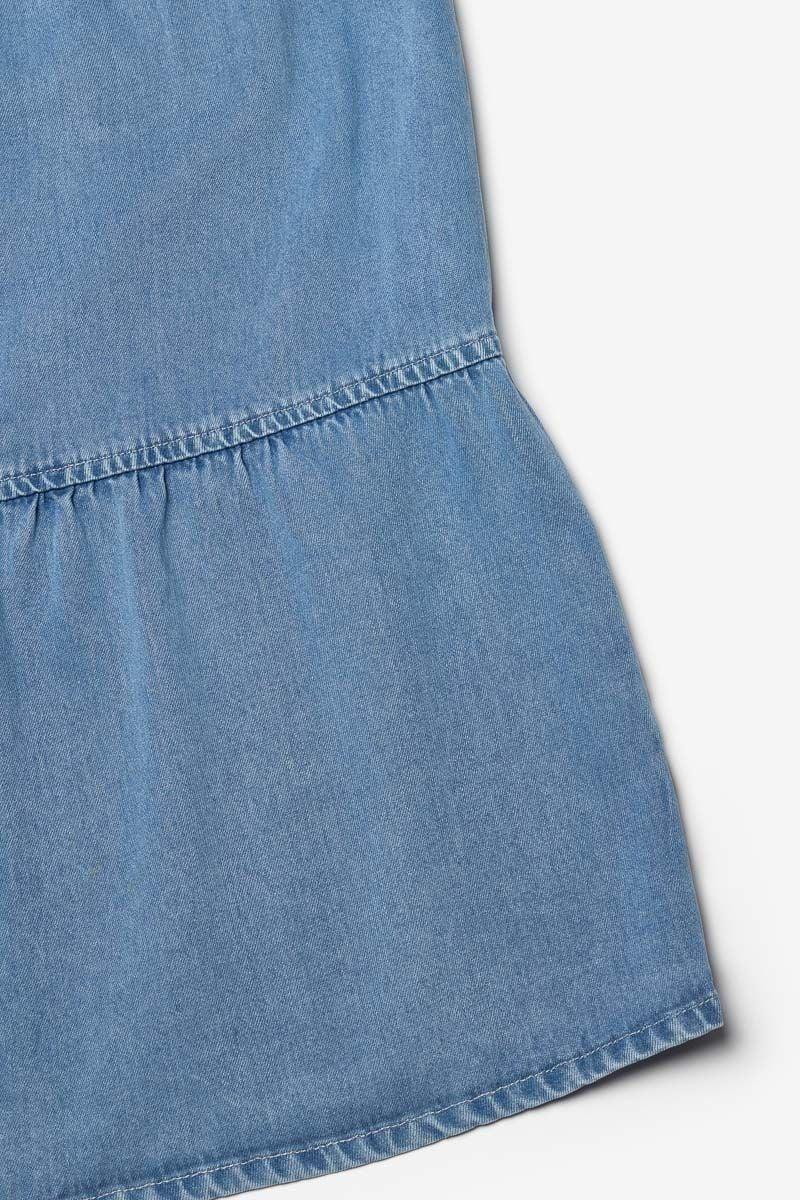 Le Temps Des Cerises Robe Sunogi En Tencel Bleu Denim
